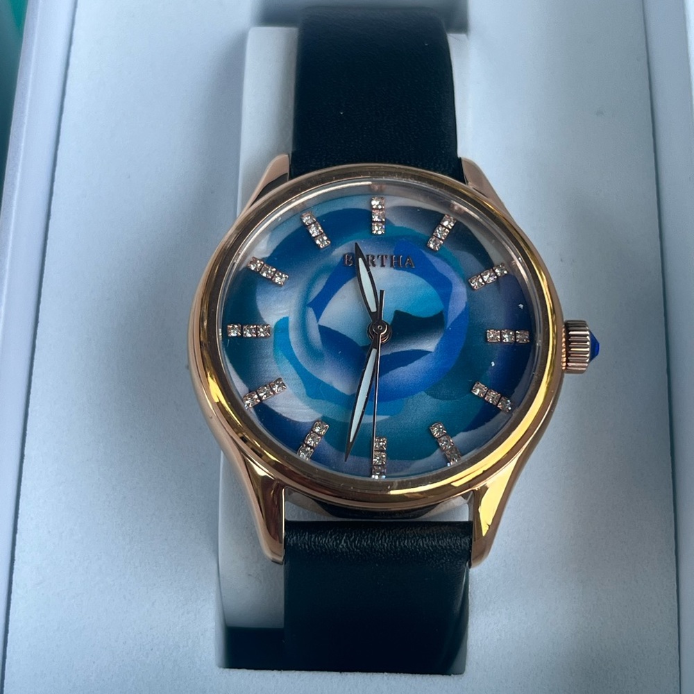 Bertha Georgiana Mother-of-Pearl Watch with Leather Band